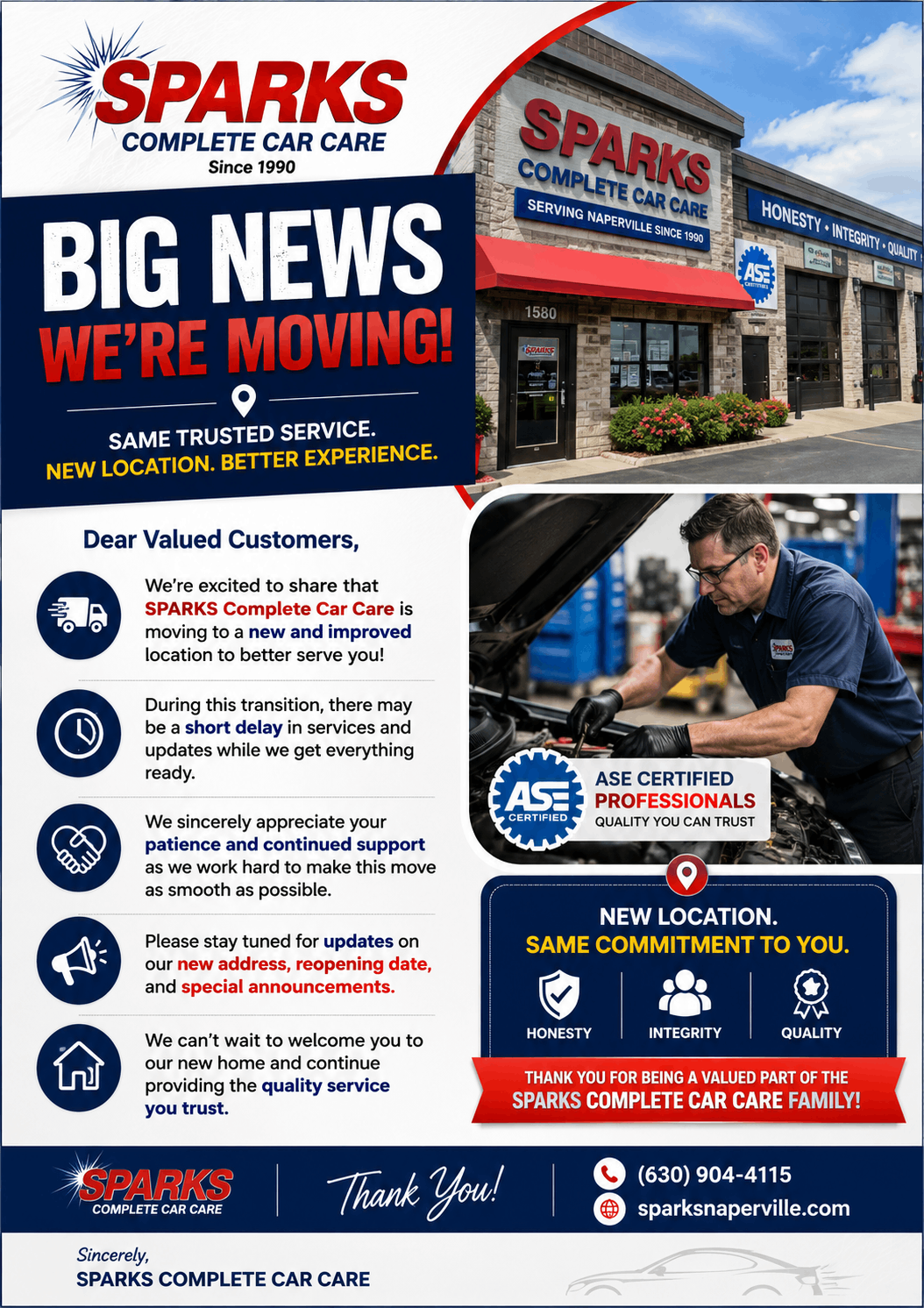 Moving announcement